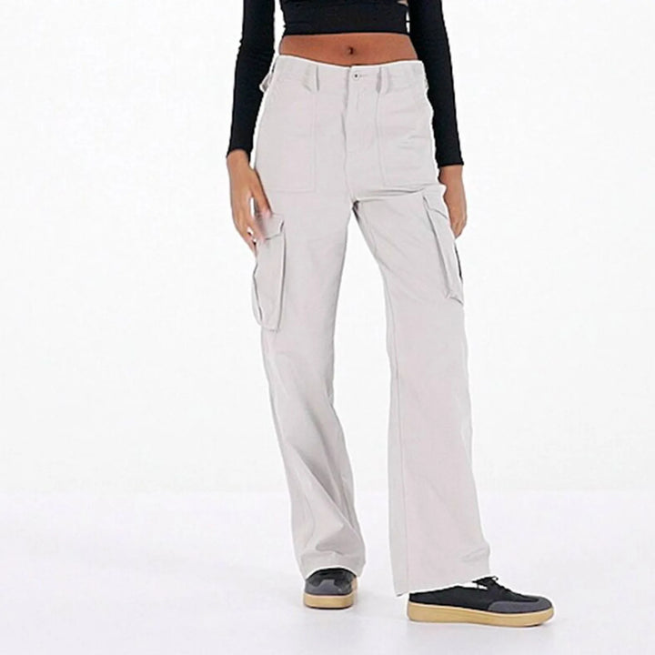 Women'S Adjustable Straight Fit Cargo Pants Adjustable Baggy With Pockets  Elastic Waist Casual Cargo Pants Relaxed Fit Pull On