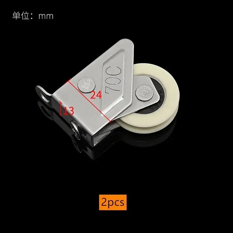 2Pc Aluminum Alloy Window Pulley Sliding Door Roller Window Track Roller Shower Door Wheels Cabinet Pulleys Furniture Hardware