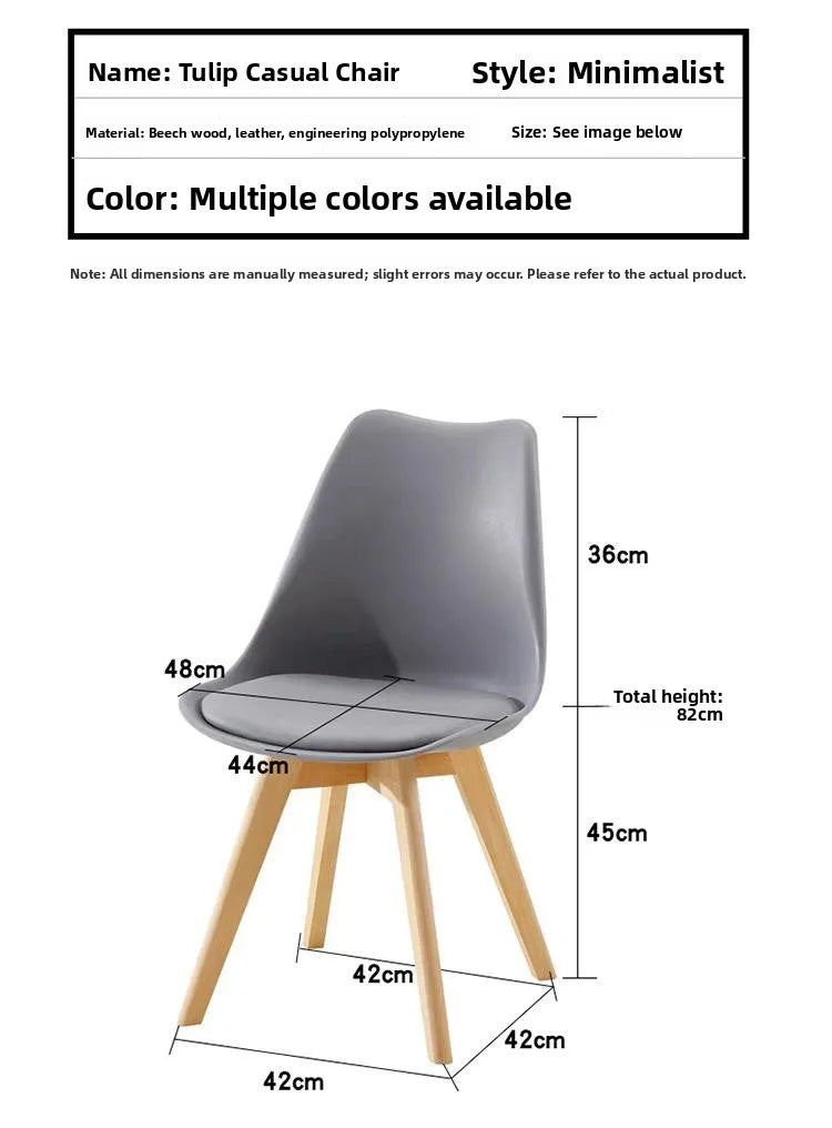 Comfortable Backless Dining Chair Office Chair Cafe Balcony Leisure Simple Home Use Tulip Chair Car Pulling Restaurant Chair
