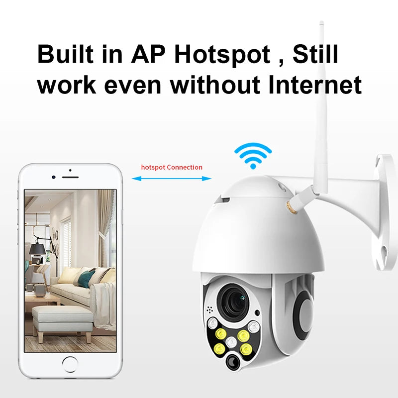 YCC365 Plus WIFI Camera Wireless Outdoor IP Security Protection Two Way Audio 1080P PTZ Tilt Speed Dome Surveillance CCTV Camera