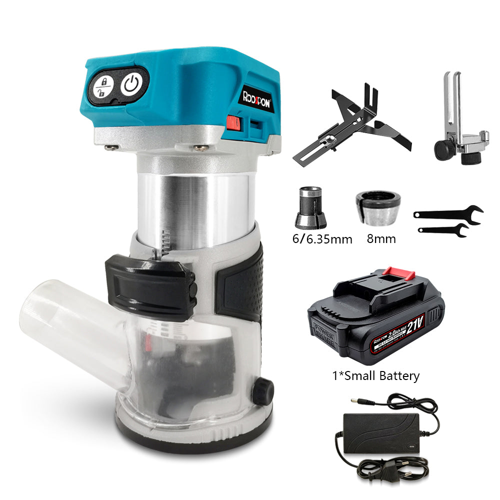 6 Speeds Brushless Hand  Electric Trimmer Cordless Wood Router Woodworking Engraving Slotting Power Tool for Makita 18V Battery