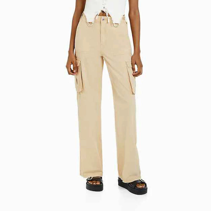 Women'S Adjustable Straight Fit Cargo Pants Adjustable Baggy With Pockets  Elastic Waist Casual Cargo Pants Relaxed Fit Pull On