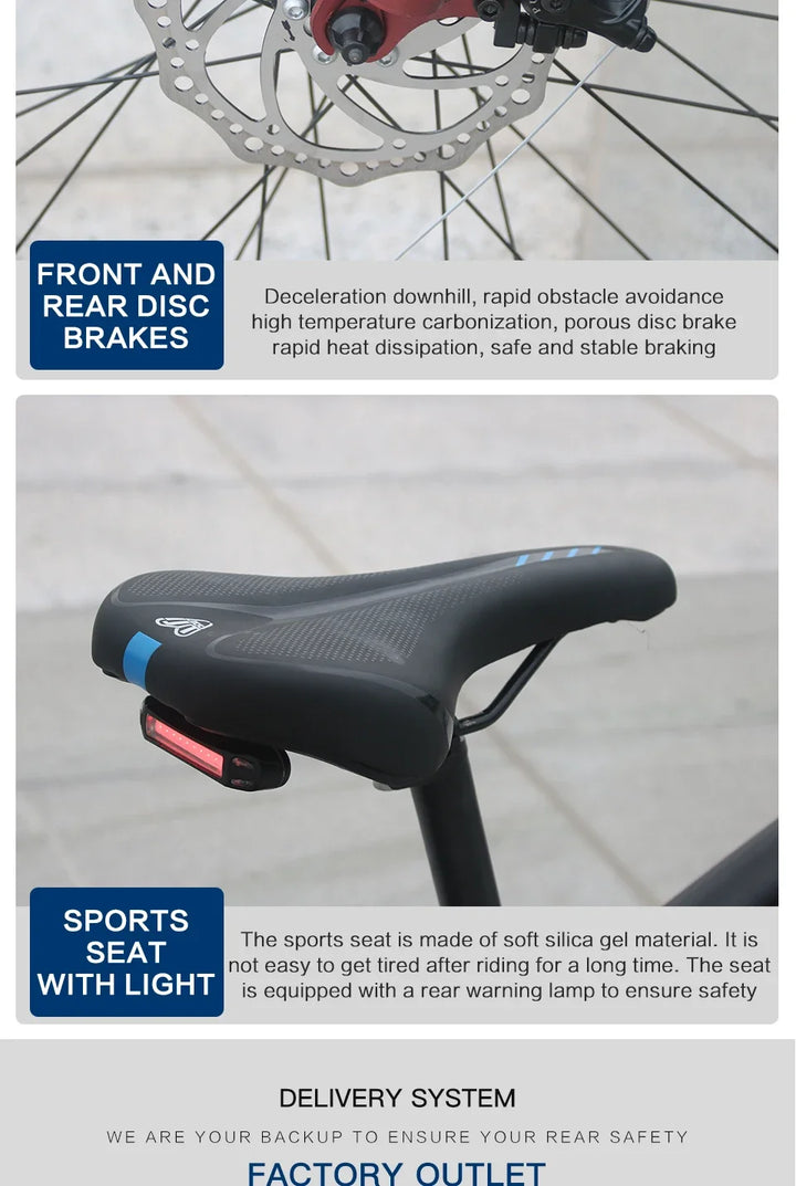 AKEZ Electric Bicycle 36V13AH Lithium Battery 350W Brushless motor Adult E-Bike 26Inch Thin tire Urban Commuting Electric Bike