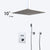 KEMAIDI Bathroom Wall Mount Thermostatic Rainfall Shower Faucet Set Chrome Concealed Shower System Waterfall Tub Spout Mixer Tap