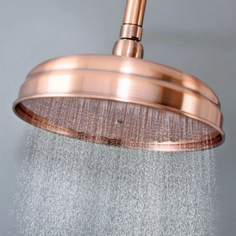 Bathroom Accessory /Antique Red Copper Bathroom 8" inch Round Rainfall Rain Shower Heads & Wall Mounted Shower Arm  Lzh374