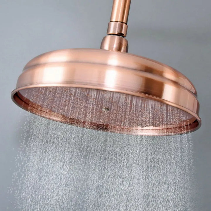 Bathroom Accessory /Antique Red Copper Bathroom 8" inch Round Rainfall Rain Shower Heads & Wall Mounted Shower Arm  Lzh374
