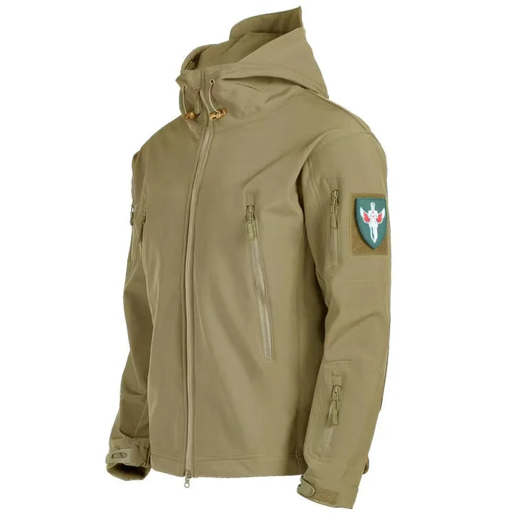 Shark Skin Soft Shell Jackets Men  Windproof Waterproof Jacket Hooded Bomber Coats