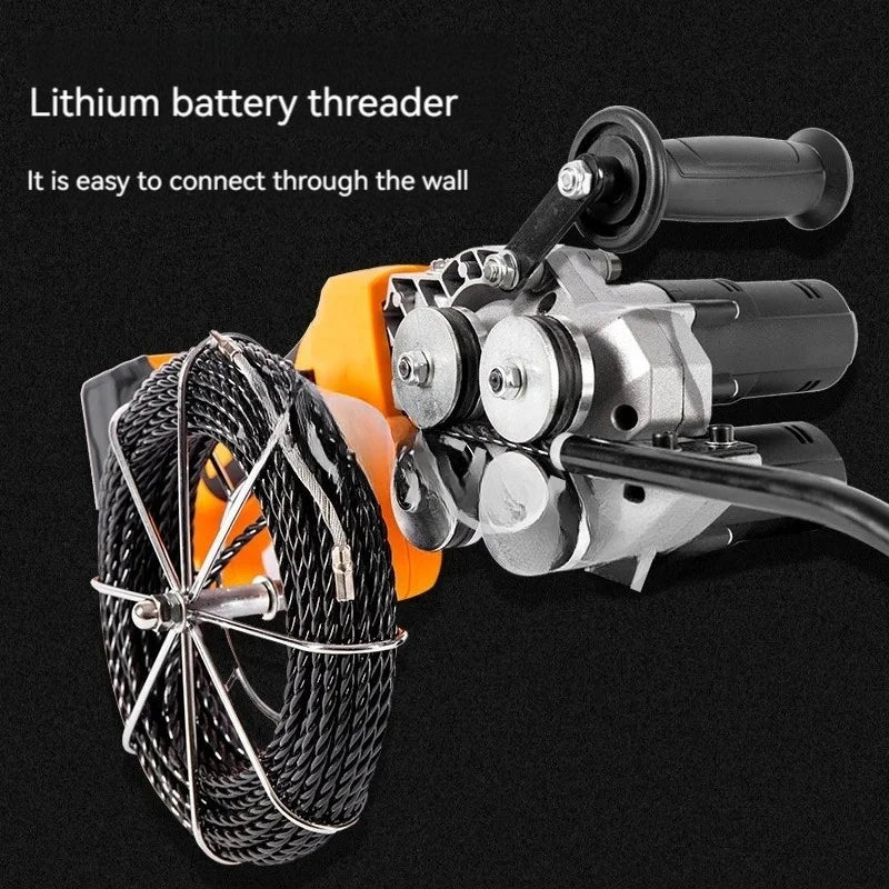 Lithium battery threading machine, automatic electrical threading tool, wire pulling device