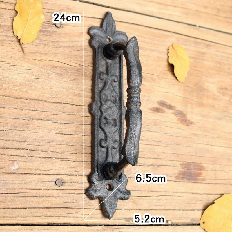 Retro European  Garden Courtyard Cast Iron Craft Door Handles Home Decoration Wall Decoration Door Handle Room Accessories WY609