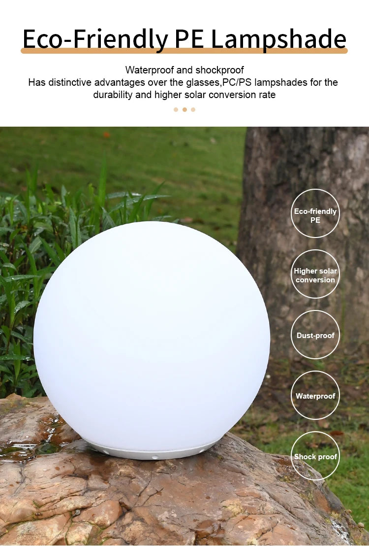 LED Pebble Stone Light Outdoor Camping Lawn Solar Colorful Landscape Light Villa Garden Floor Lamp