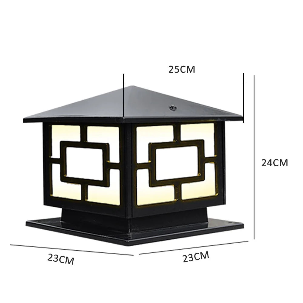 Outdoor Garden Pillar Lamp European Style Decor Courtyard Light Antique Waterproof Door Post Lamp Rainproof Fence Pillar Light