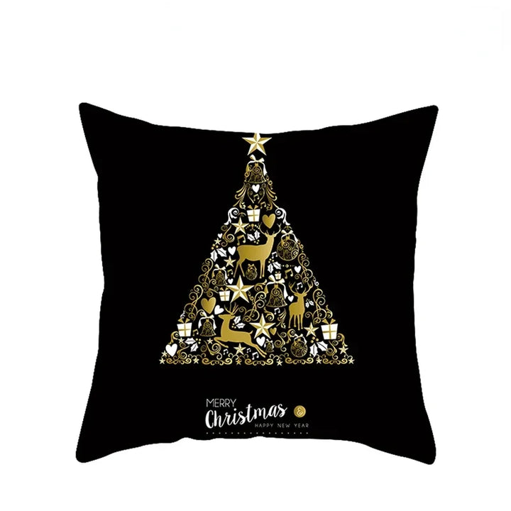 1pcs/set Christmas Black Gold Cushion Cover Merry Christmas Decorations for Home