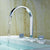 BECOLA Black Basin Faucets Brass Polished Chrome Deck Mounted Bathroom Sink Faucets 3 Hole Double Handle Hot And Cold Water Tap
