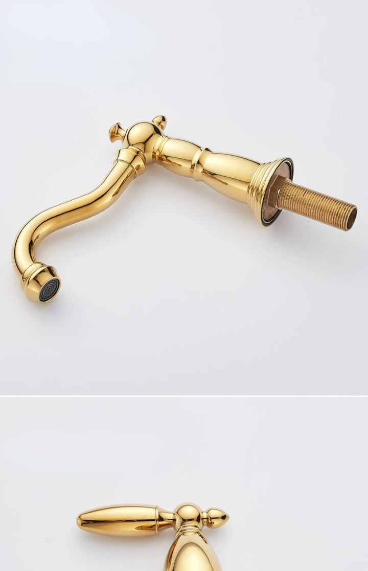 3 PCS Bathroom Faucets Dual Holder Three Hole Widespread Bathroom Sink Basin Faucets Deck Mounted Mixer Tap
