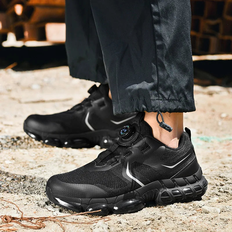 Trendy Steel Toe Shoes Men's Women's Extra Large Size Labor Protection Shoes Anti-impact Lightweight Thick Bottom