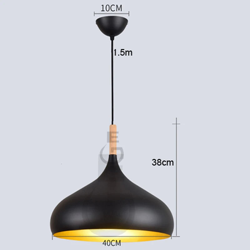 GEW Nordic Retro Industrial Black Ceiling Pendant Lamp E27 Restaurant Dining Table Bar Decorative Pendant Lighting Fixture