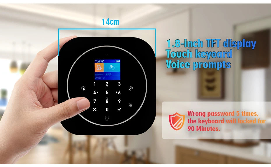 KERUI Tuya Smart Home Alarm System Kit G12 WiFi 2G GSM Home Security System with Door / Motion Sensor Smart Life Remote Control