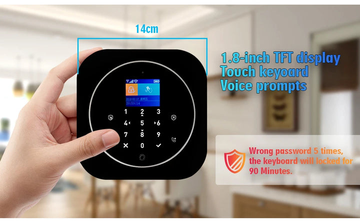 KERUI Tuya Smart Home Alarm System Kit G12 WiFi 2G GSM Home Security System with Door / Motion Sensor Smart Life Remote Control