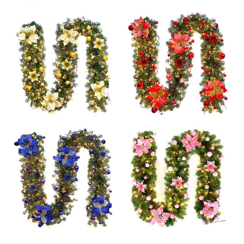 2.7M Luxury Christmas Decorations Garland Decoration Rattan with Lights