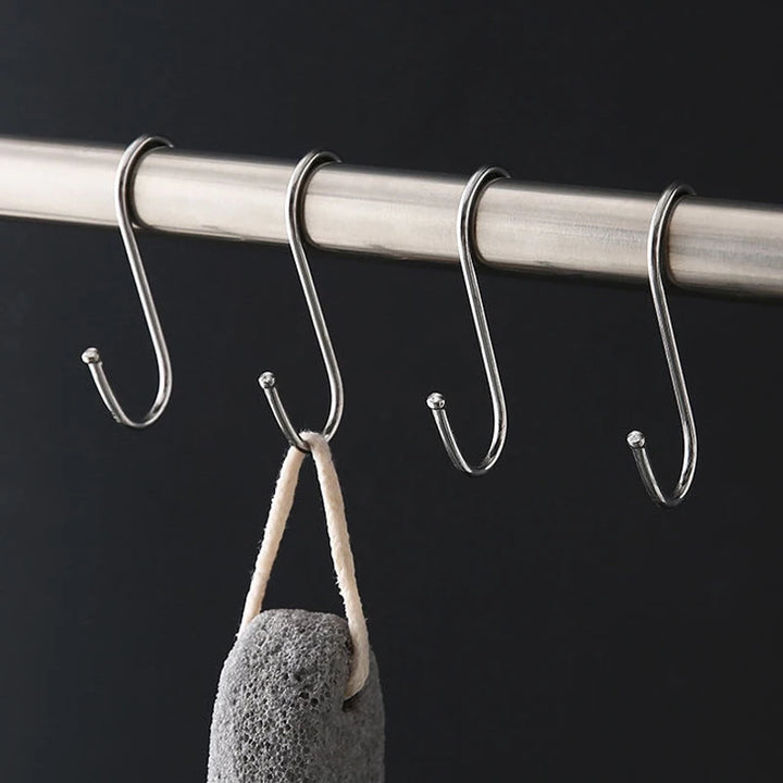 3/10pcs Stainless Steel S-Shape Hook Multi-function Kitchen Bedroom Railing S Hanger Clasp Holder Hooks Hanging Clothes Rack