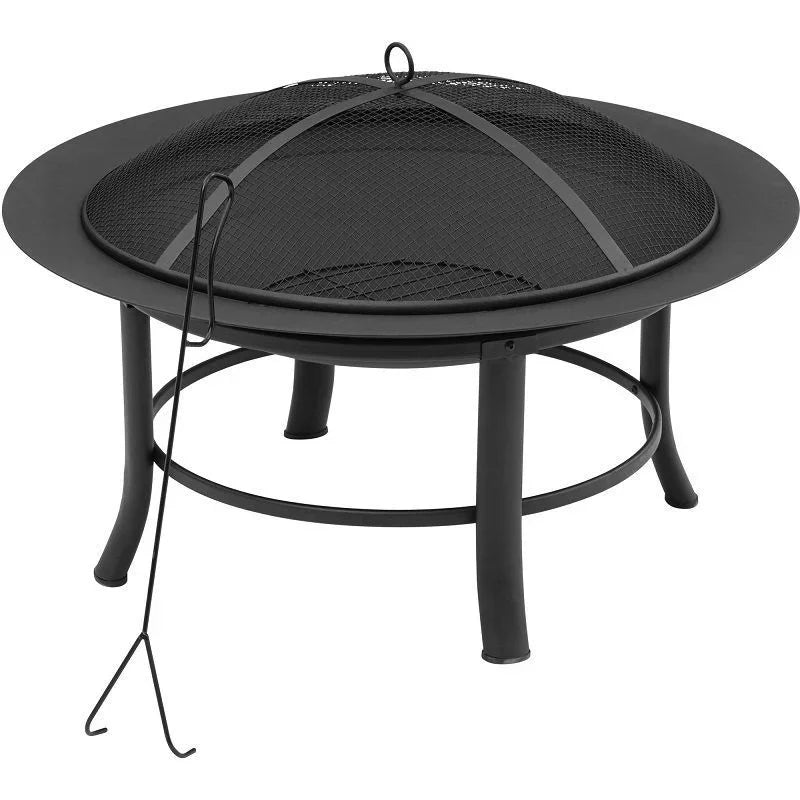 Camping Fire Pit Bonfire Stove Bonfire Activity Wood Basket Black Garden Decoration Wood Stove Heating Furnace With Baking Net