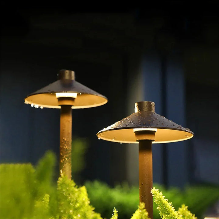 Waterproof Mushroom LED Lawn Light Outdoor Landscape Pathway Post Lamps With insert Aluminum Villa Pole Pillar Lamps