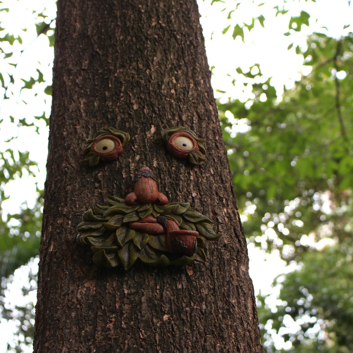 ‌Glowing Resin Tree Face Pipe - Magical Night Light for Outdoor Garden Decor‌