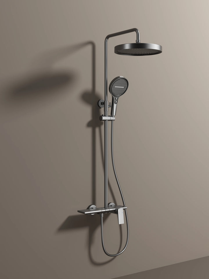 Rose Gold Shower Faucet Bathroom Hot Cold Mixer Bath Shower System Bathtub Wall Mount Round SPA Rainfall Luxury Set