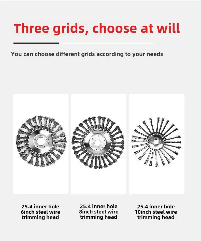Universal Lawn Mowing Tool Steel Wire Rotary Blade Grass Cutter Garden Care Equipment Lawn Trimmer Accessory