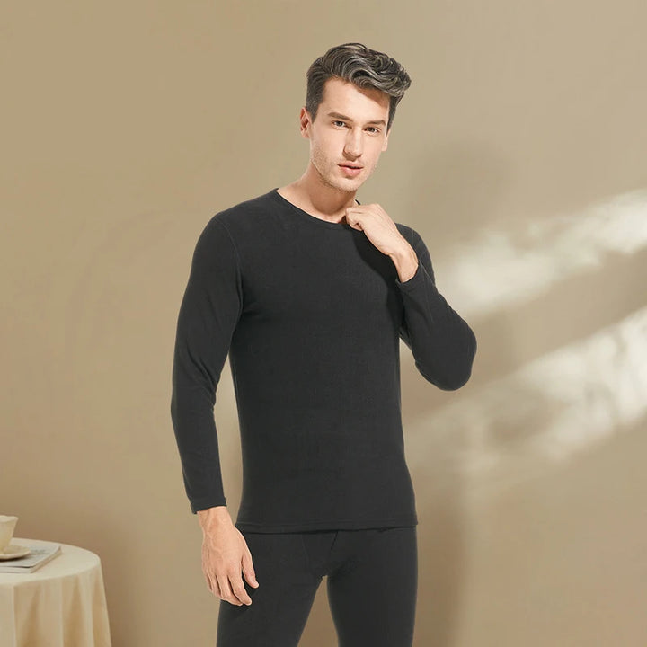 Autumn Winter New Men's Cashmere Silk Soft Comfortable Warm Underwear with Thickened Plush Set for Men Women Thermal Clothing