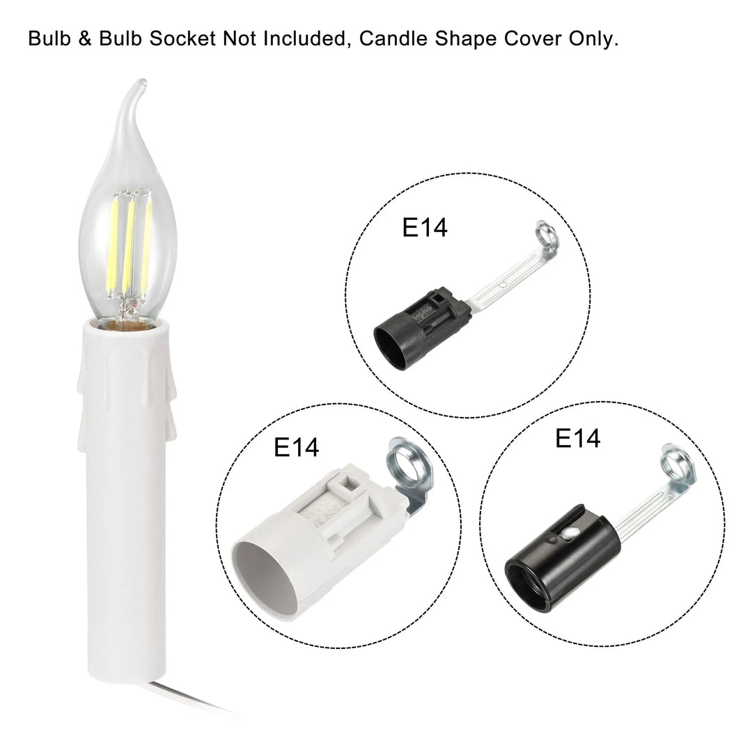 12Pcs Candle Tube Table Lamp Base Candle Lamp Holder Tube Candle Lamp Base Sleeve Candle Bulb Base Cover for E12 Chandelier
