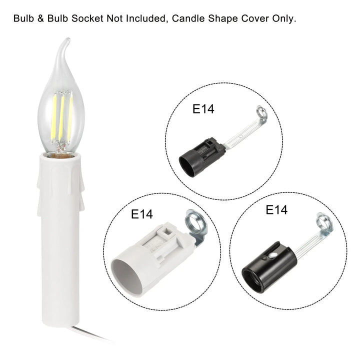 12Pcs Candle Tube Table Lamp Base Candle Lamp Holder Tube Candle Lamp Base Sleeve Candle Bulb Base Cover for E12 Chandelier