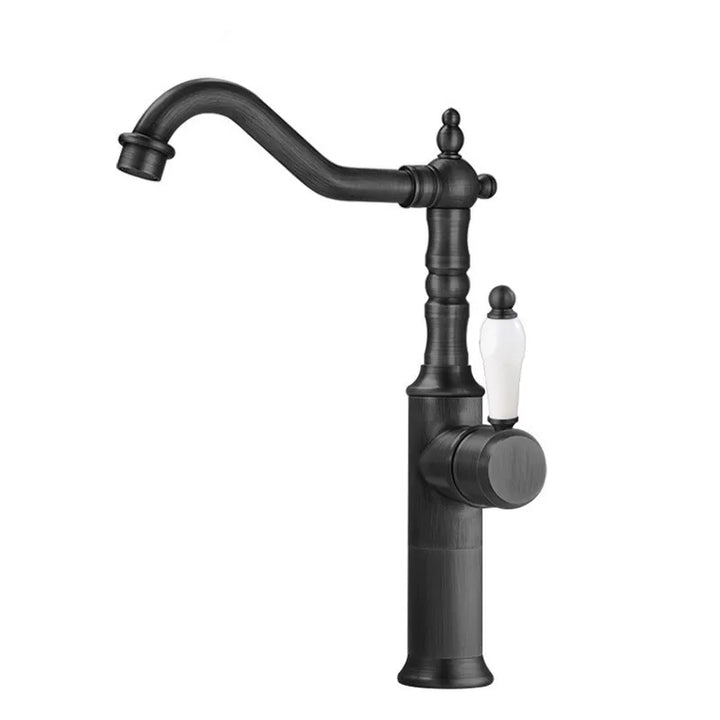 Antique Bronze Basin faucet Gold  bathroom faucet Deck Mounted Black Kitchen Faucet  sink tap Hot Cold Chrome basin Tap Brass
