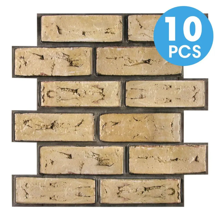 10/20Pcs 3D Faux Brick Peel and Stick PVC Wall Stickers, Waterproof Easy to Install Wall Panels, Interior Wall Decoration