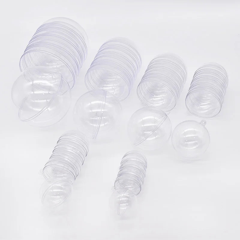 4-10CM Christmas Transparent Ball Plastic Fillable Bauble Xmas Tree Hanging Ornaments Decoration