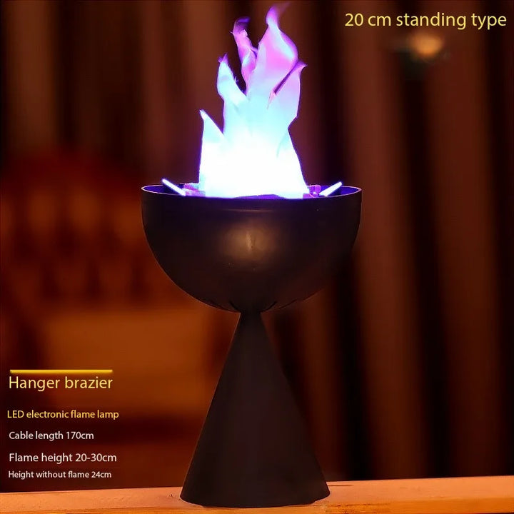 Halloween decoration electronic LED flame lamp fake fire burning prop haunted house bar store home party decoration lighting