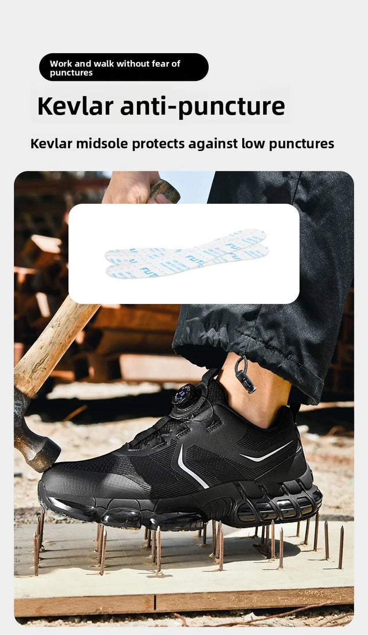 Trendy Steel Toe Shoes Men's Women's Extra Large Size Labor Protection Shoes Anti-impact Lightweight Thick Bottom