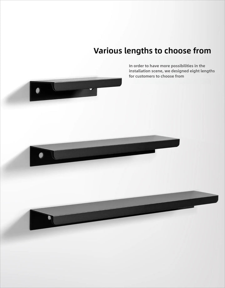 Gold Black Hidden Cabinet Pulls Aluminum Alloy Kitchen Cupboard Handles Drawer Knobs Furniture Handle Bedroom Hardware