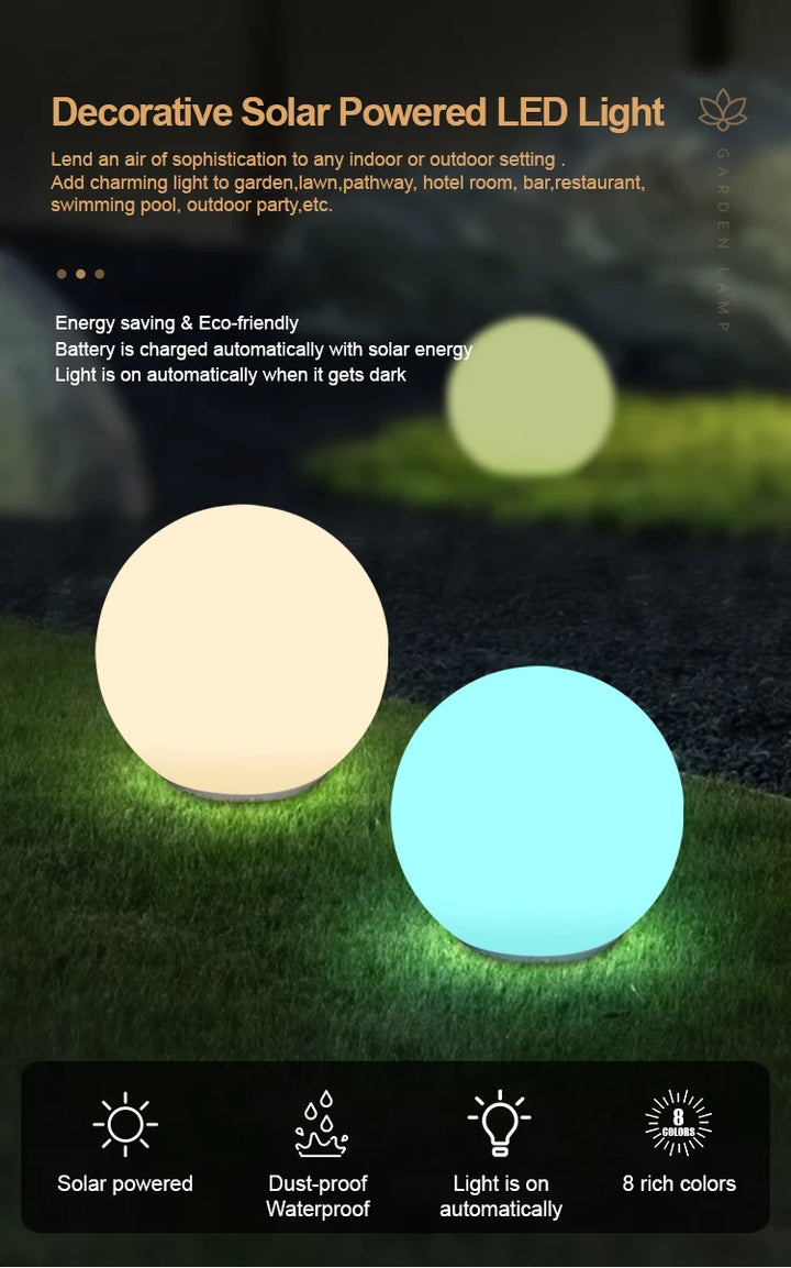 LED Pebble Stone Light Outdoor Camping Lawn Solar Colorful Landscape Light Villa Garden Floor Lamp