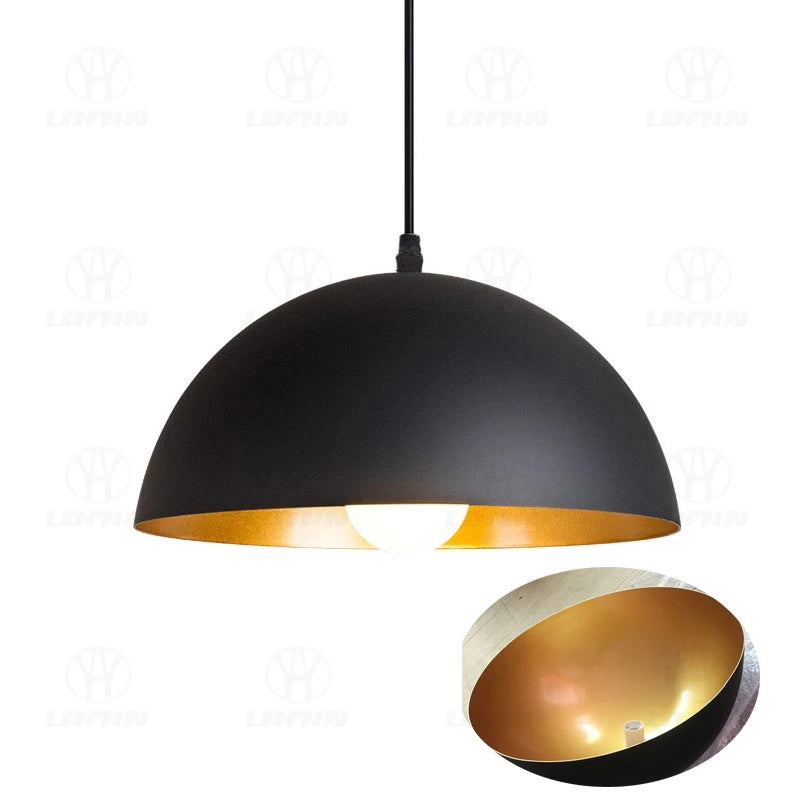 GEW Nordic Retro Industrial Black Ceiling Pendant Lamp E27 Restaurant Dining Table Bar Decorative Pendant Lighting Fixture