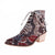 Women Luxury Silk Embroidered Lace Up  Ankle Boots Autumn/Winter