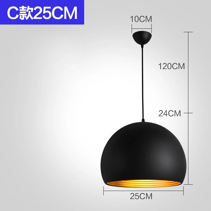 Nordic Retro Industrial Black Ceiling Pendant Lamp E27 for Restaurant Dining Table Bar Decorative Lighting Fixture