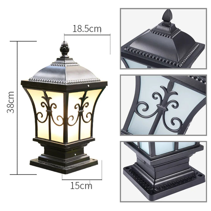 Outdoor Garden Pillar Lamp European Style Decor Courtyard Light Antique Waterproof Door Post Lamp Rainproof Fence Pillar Light