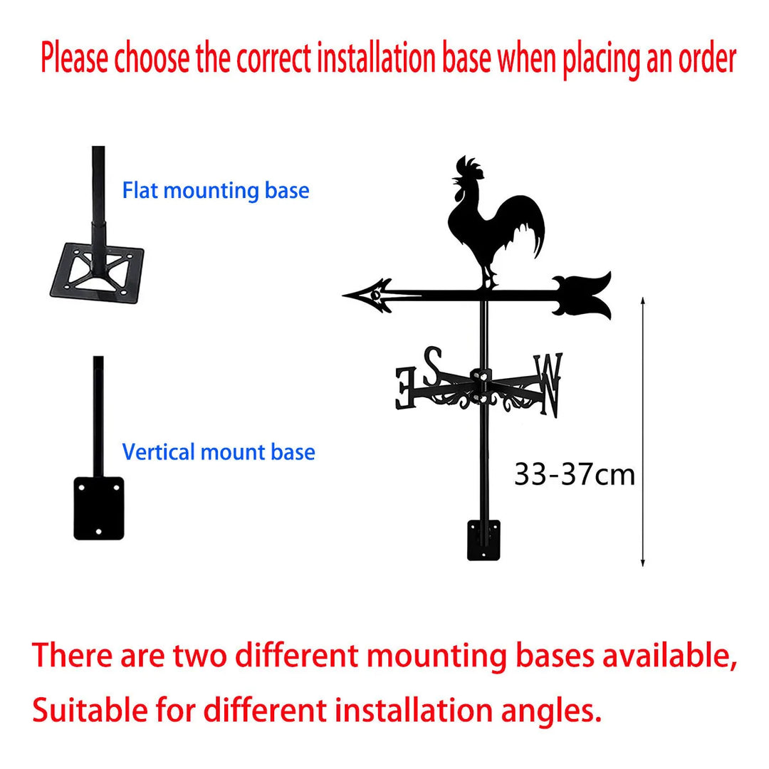 Weather Vane Metal Weathervanes Wind Direction Indicators, Metal Wind Vanes Signs for Roof Mount, Farmhouse Courtyard Decoration