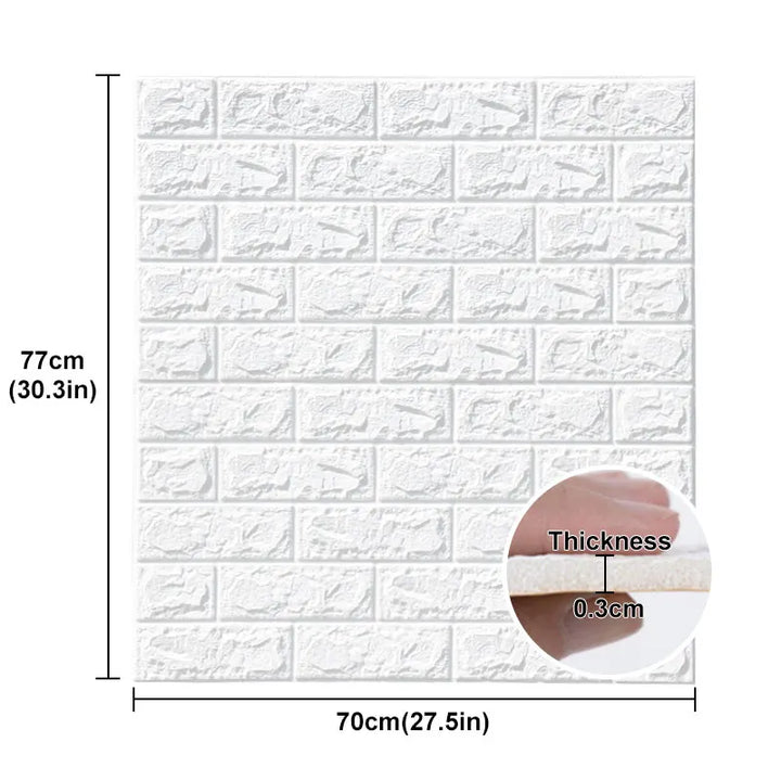 5/12PCS Self Adhesive Wallpaper Peel And Stick 3D Wall Panel Living Room Brick Stickers  Brick Paper Home Decor