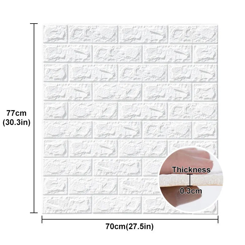 5/12PCS Self Adhesive Wallpaper Peel And Stick 3D Wall Panel Living Room Brick Stickers  Brick Paper Home Decor