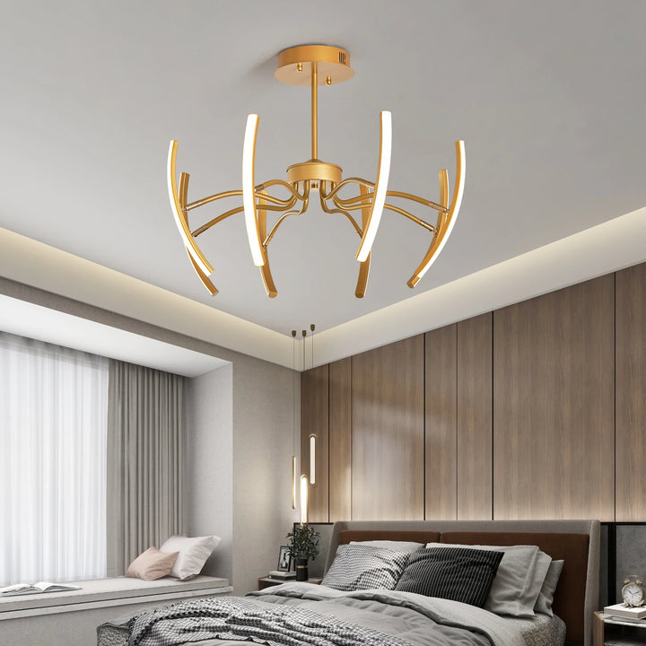 NEO Gleam Black/Gold DIY Modern led Chandelier bedroom study Living Room Suspension luminaire Hanging Chandeliers