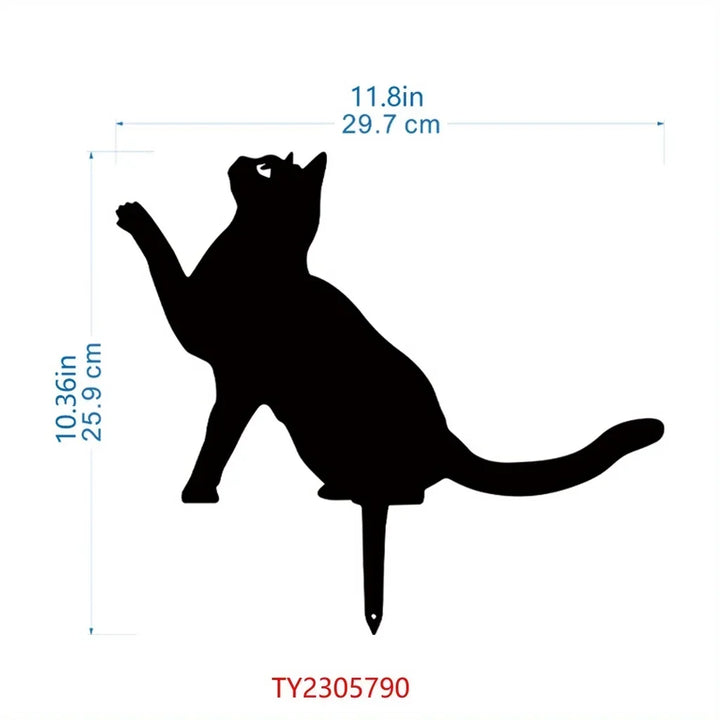 Charming Cat Family Garden Stakes – Decorative Cute Cat Silhouette,