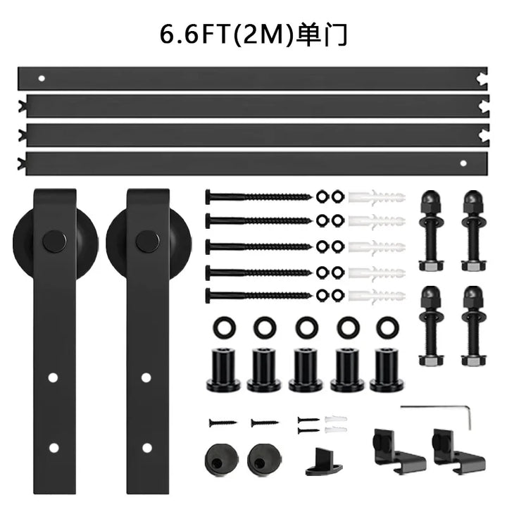 Barn door hanging rail complete set of hardware accessories guide rail for home sliding door slide rail hanging wheel