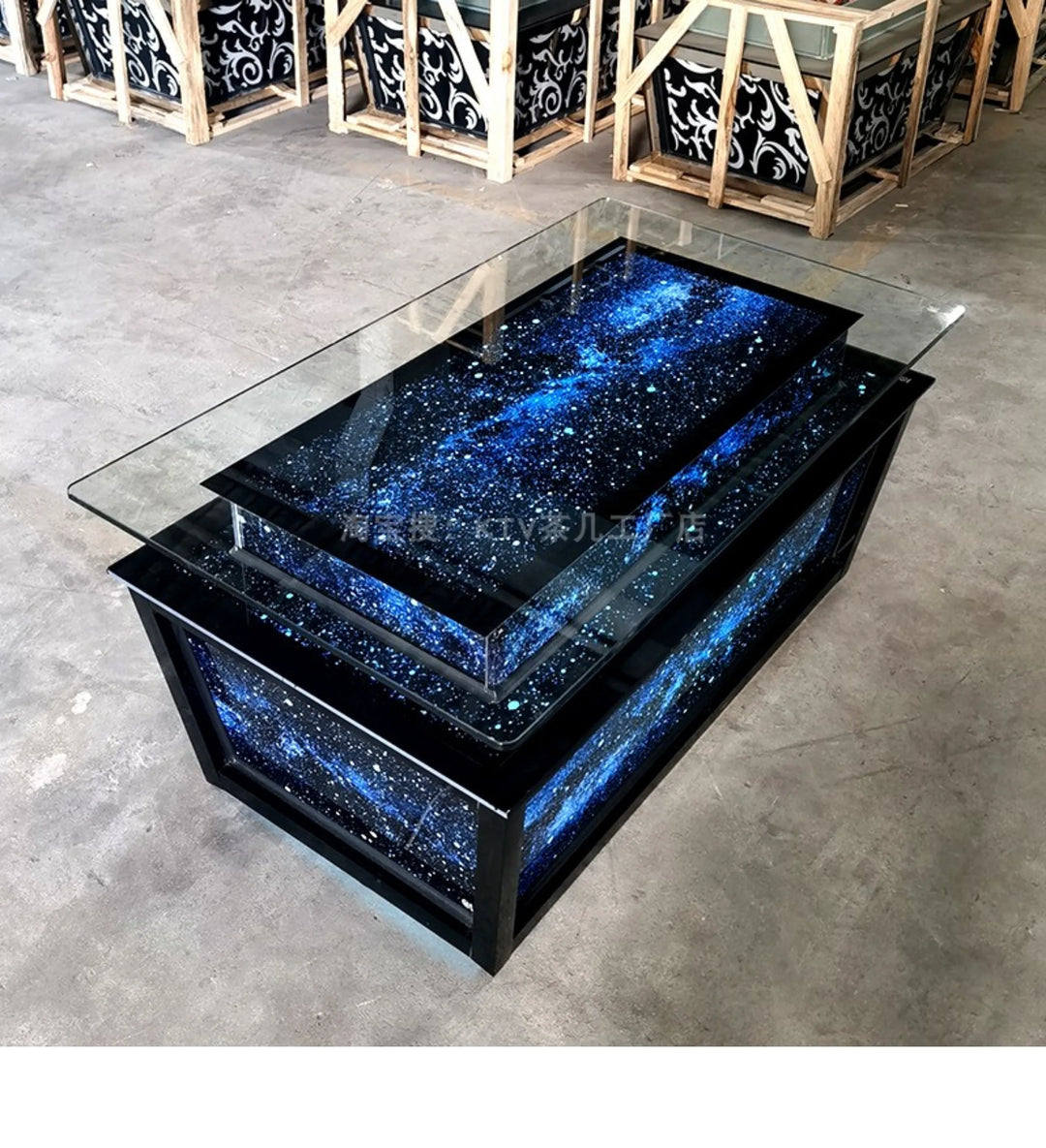 Luminous Tempered Glass Coffee Table Custom Color Size Coffee Table Display Design salon Wohnzimmer Tisch Home Accessories